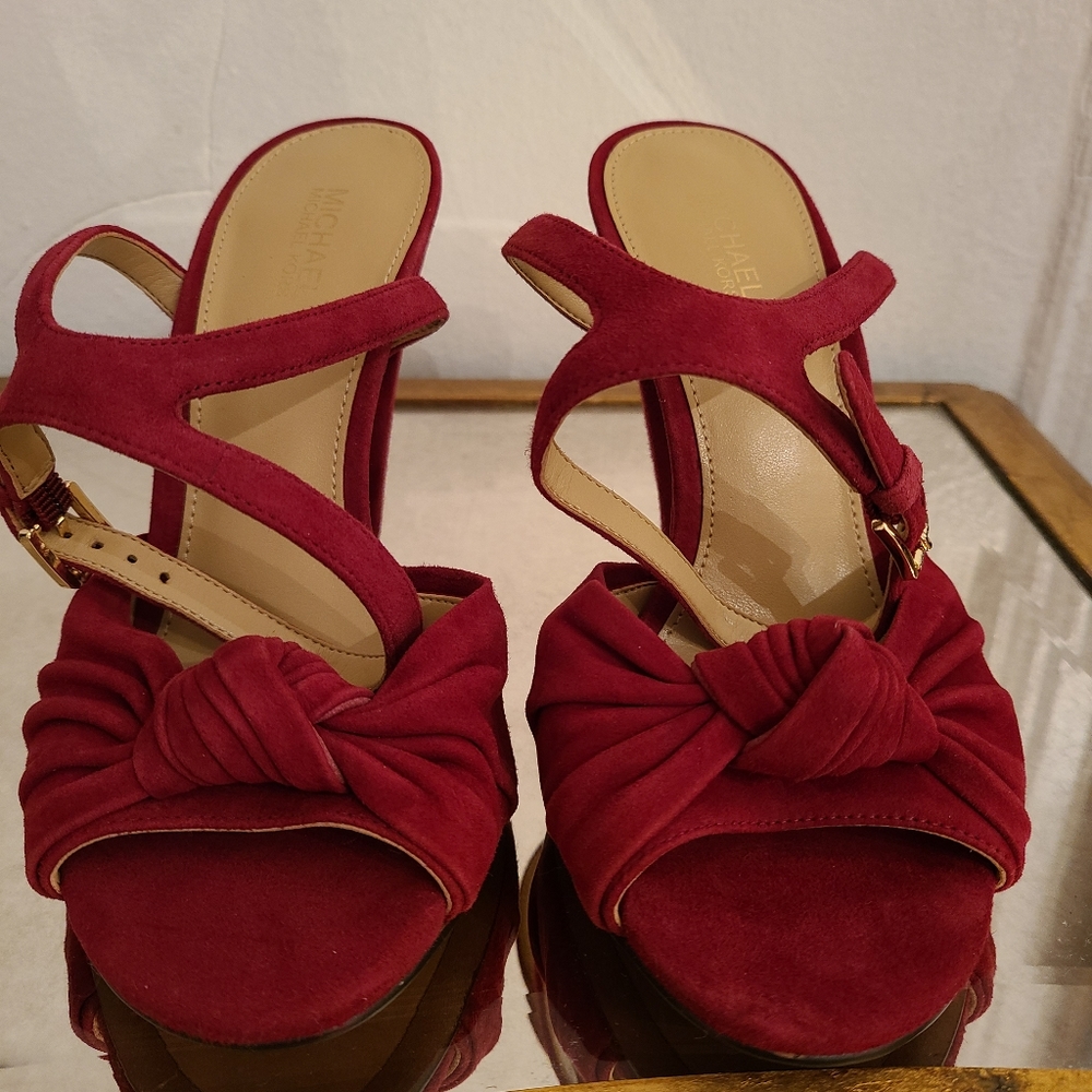 MICHAEL Michael Kors Suri Suede Knot Detail Ankle Strap Dress Sandals